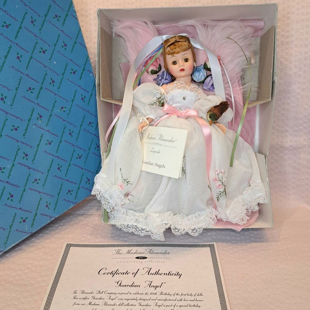 Vintage Madame Alexander Guardian Angel Doll 9 Inch With Box And COA With Bird